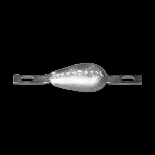 tear drop bolt-on anode 1kg with slotted holes H.C.200 - 00350 b - 00350/B
