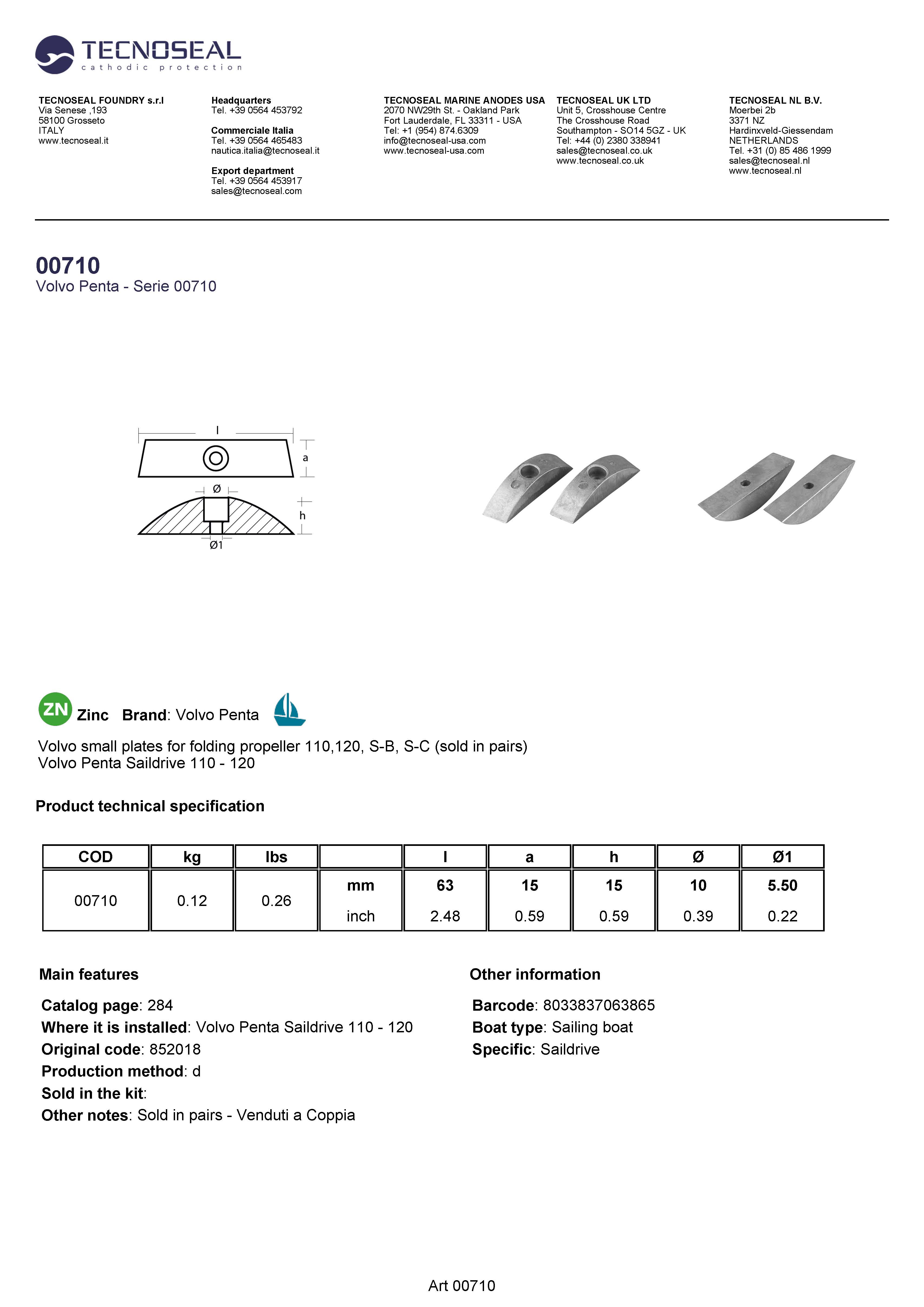 Volvo small plates folding 110,120, S-B, S-C (sold in pairs) - 00710 - 00710
