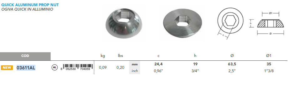 Quick aluminium Prop Nut - Schermafbeelding 2025 09 30 155511 - 03611AL